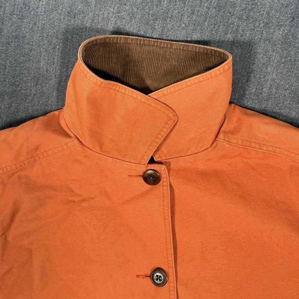 LL Bean Vintage Barn Chore Coat Canvas Field Jacket Womens Large Orange - Picture 7 of 12